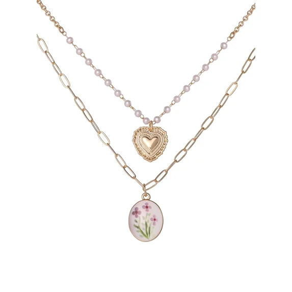 Celebrity Pink Women's Adjustable Length Flower Layered Necklace | Walmart (US)