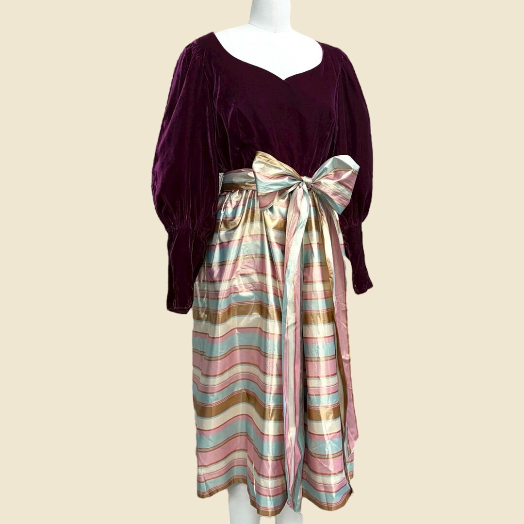 Vintage Cocktail Dress Retro 1980s Roger Milot for Jo-ed Sophisticates + No Size + Purple Velvet ... | Etsy (US)