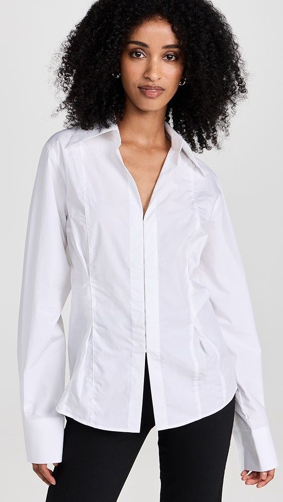 Róhe Lingerie-Detailed Fitted Shirt | Shopbop | Shopbop