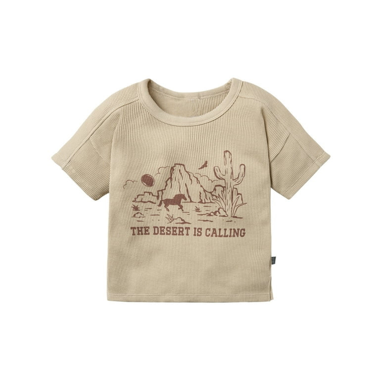 Modern Moments by Gerber Toddler Boy Organic Short Sleeve Oversized T-Shirt, Sizes 12M-5T - Walma... | Walmart (US)