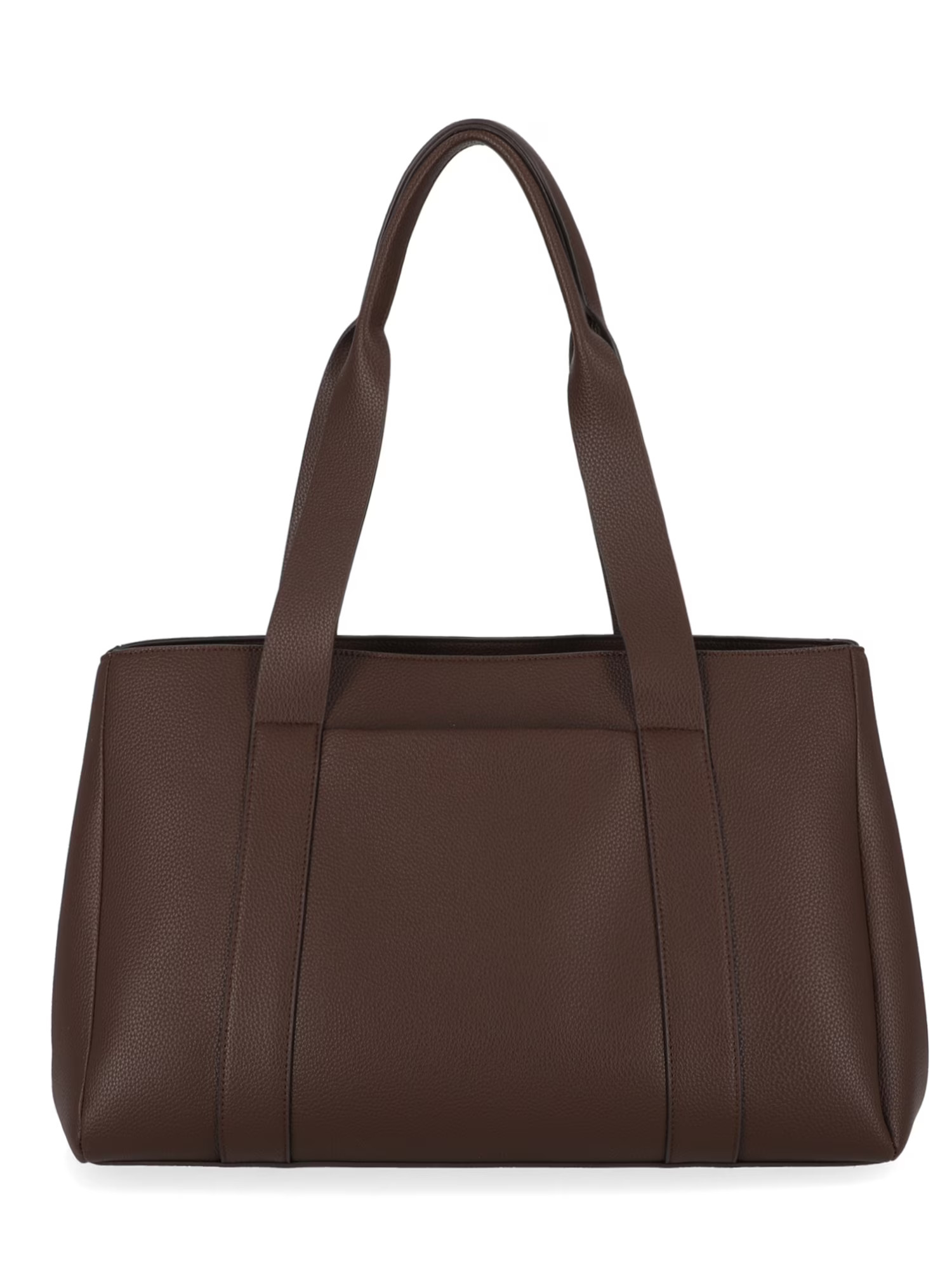 Free Assembly Women's Faux Leather Work Tote Handbag, Chocolate | Walmart (US)