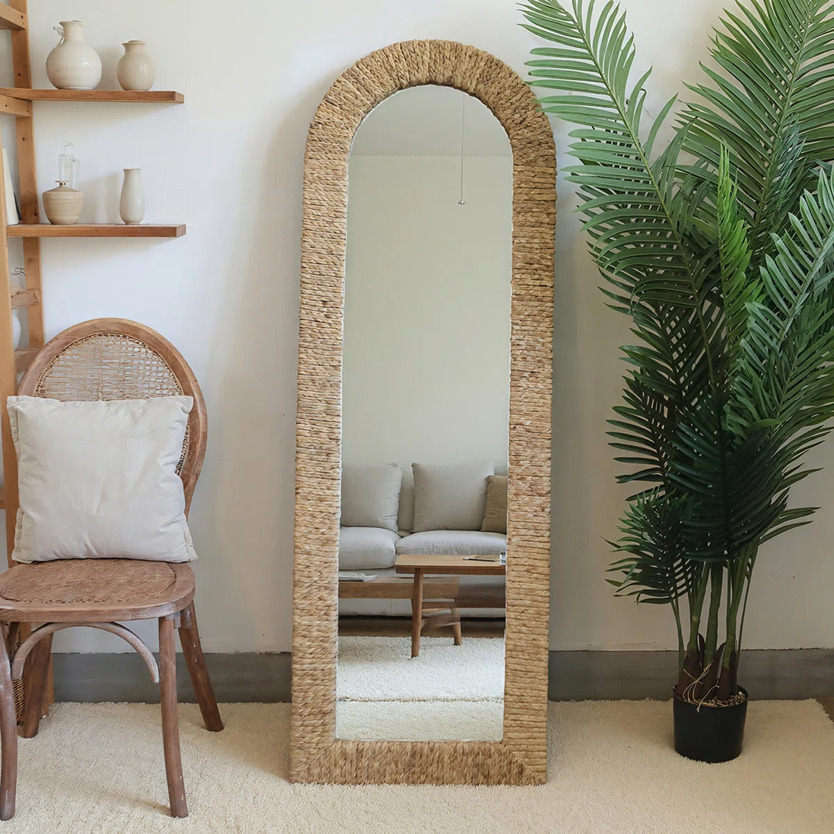 Handwoven Rope Frame Arched Full Length Mirror for Living Room, Bedroom, Bathroom | Wayfair North America