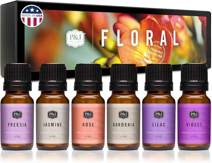 P&J Trading Fragrance Oil Floral Set | Violet, Jasmine, Rose, Lilac, Freesia, and Gardenia Candle... | Amazon (US)