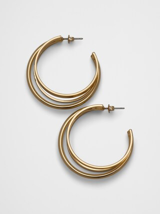 Dimensional Hoop Earrings | Banana Republic Factory