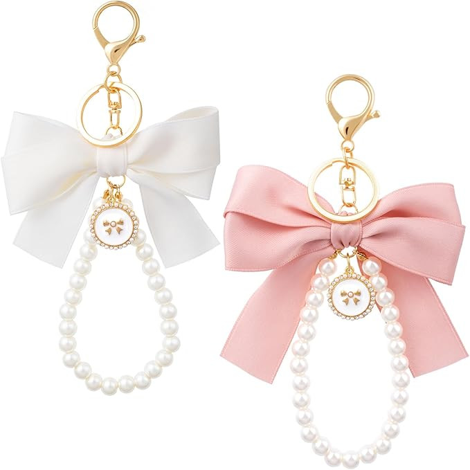 Joez Wonderful Coquette Pearl Keychain for Women, Aesthetic Bowknot Key Chain, Cute Bow Accessori... | Amazon (US)