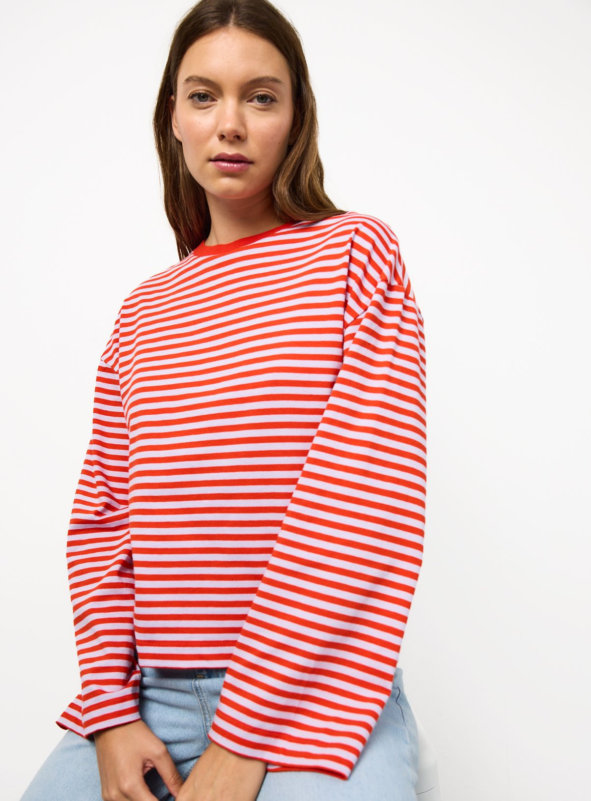Red Stripe Boxy Fit Top S | argos.co.uk
