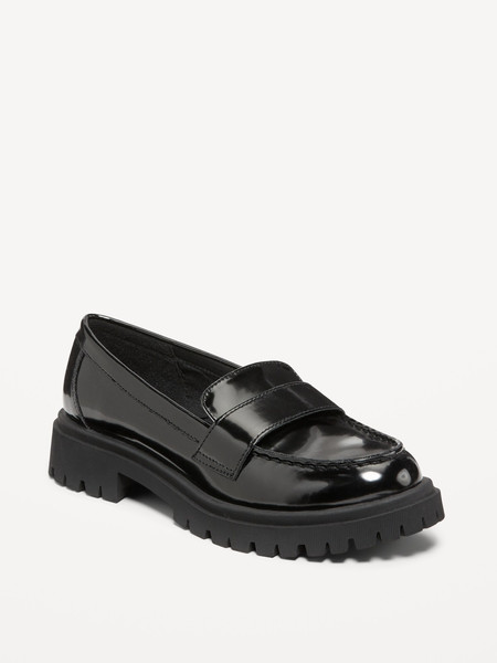 Faux-Leather Chunky Heel Loafers | Old Navy | Old Navy (US)