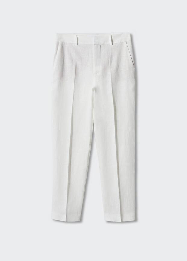 100% linen suit trousers -  Women | Mango United Kingdom | MANGO (UK)