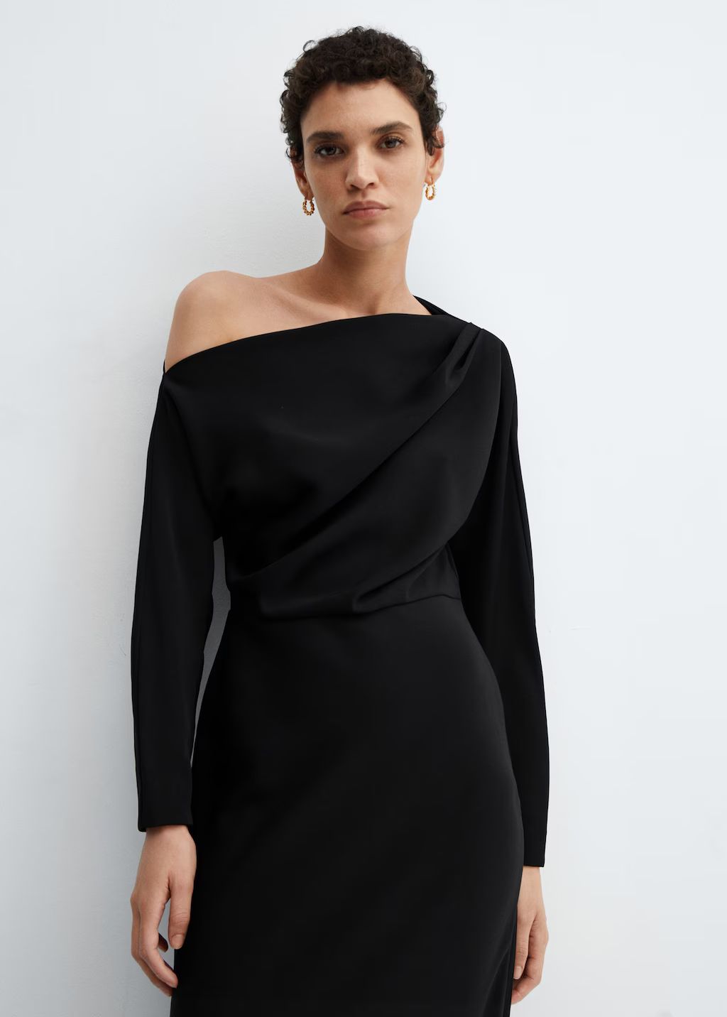 Asymmetrical dress with slit | MANGO (US)