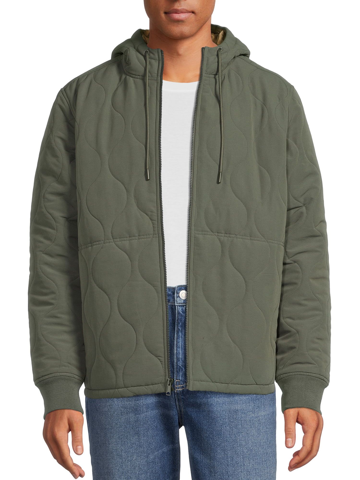 Swiss Tech Men's and Big Men's Quilted Jacket with Hood, up to Size 5XL | Walmart (US)