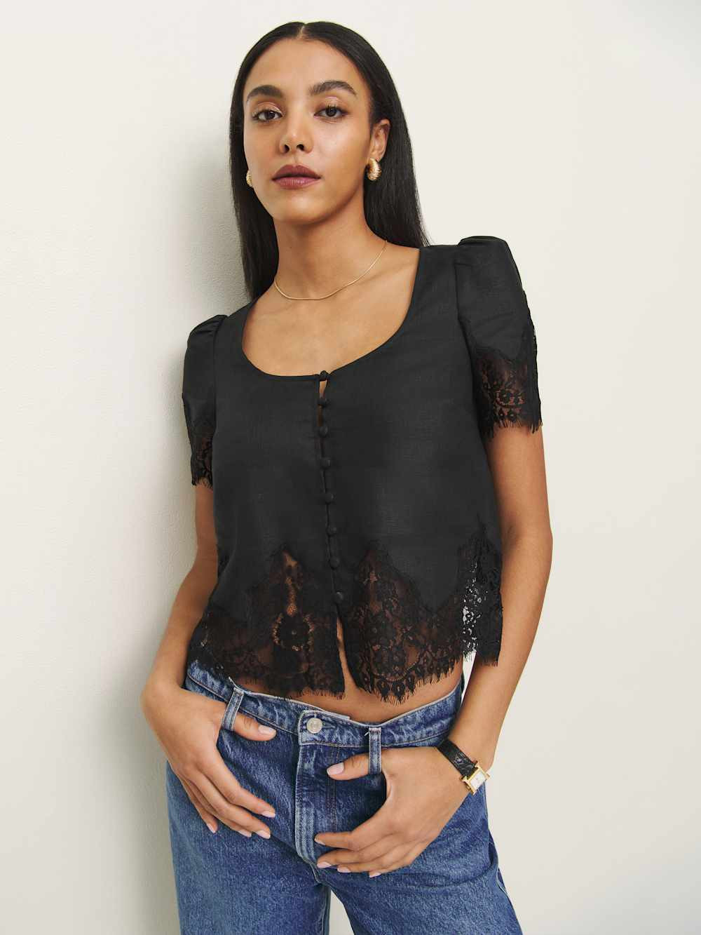Josie Linen Top | Reformation (Global)