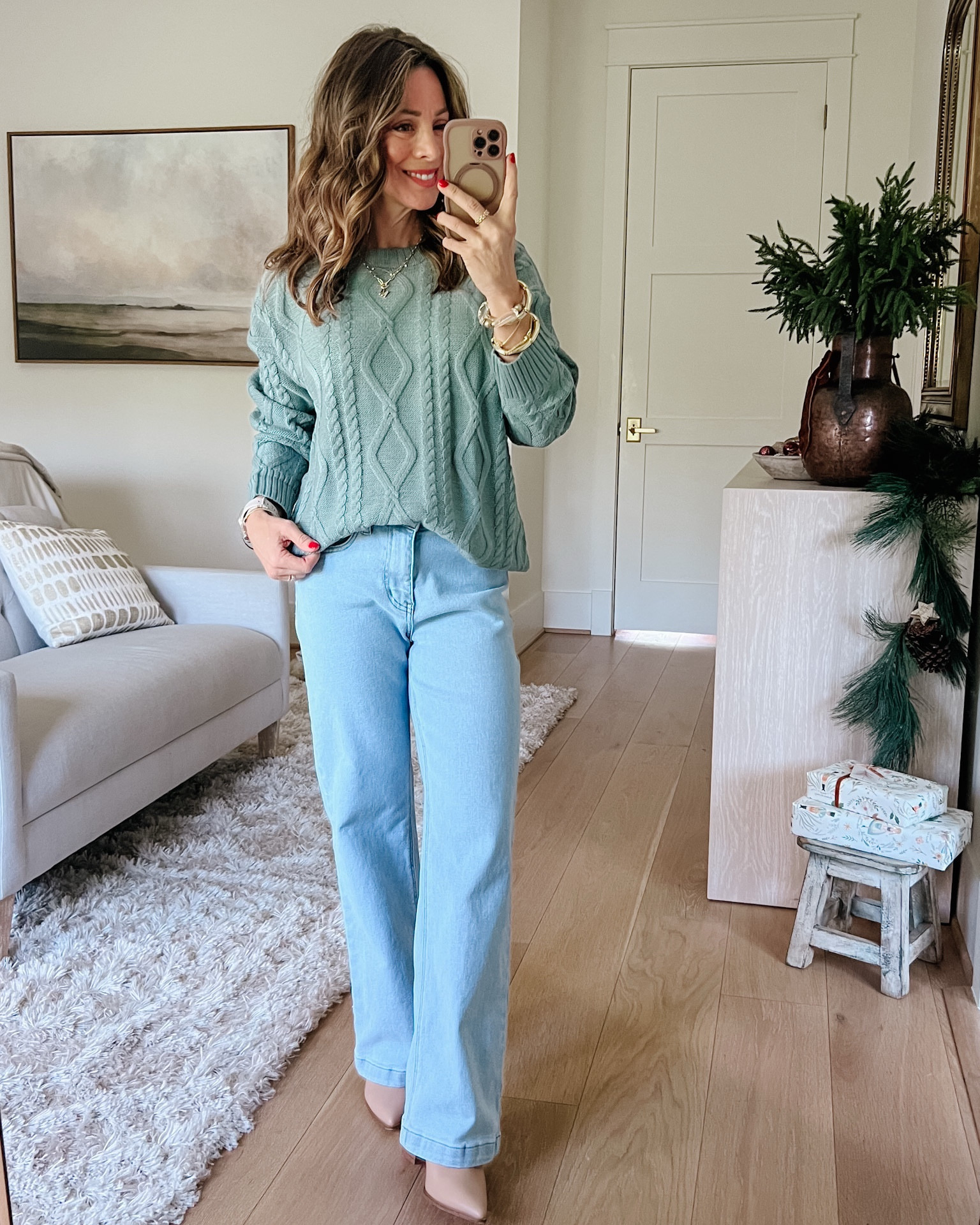 Amazon winter style 🤍 cable knit sweaters and a good pair of denim 

Sweater Fit: I’m wearing a Small 

Jeans Fit: I’m wearing a 2 Short

#LTKFindsUnder50 #LTKmomlife #LTKHoliday