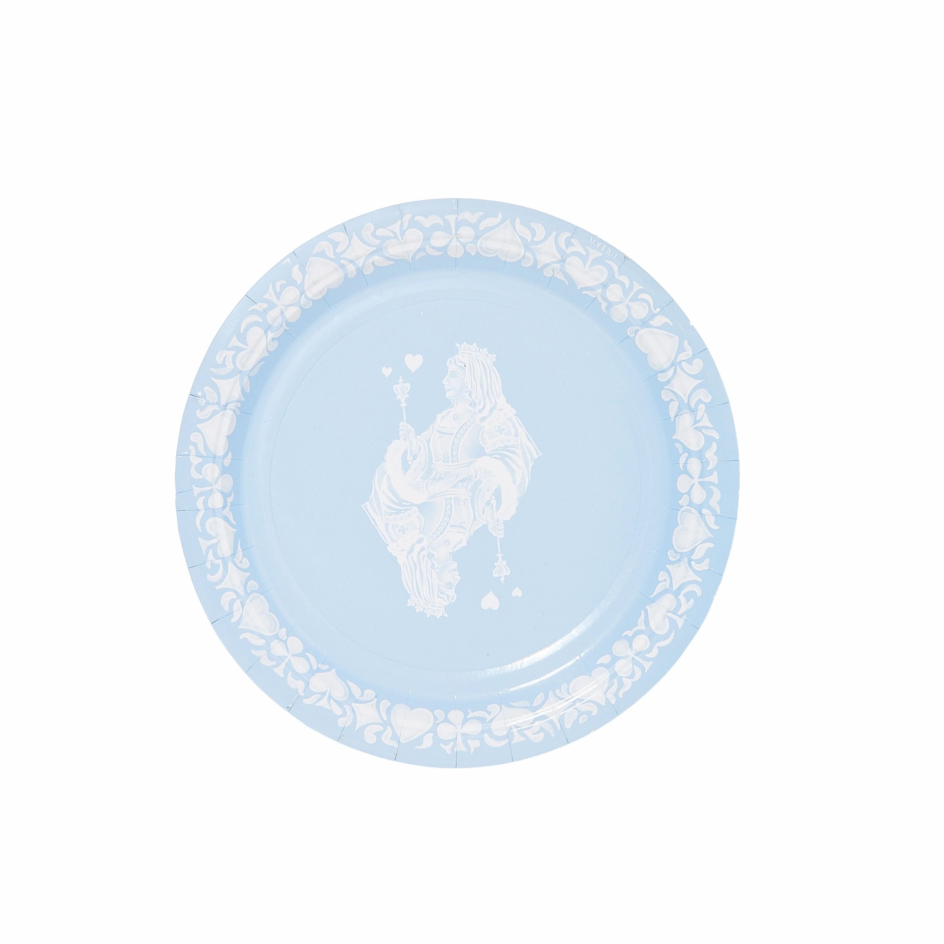Gwendolyn's G. McGee Queen of Hearts Dessert Ice Blue Jasperware Paper Plate - 8 pack | Pavilion Paper