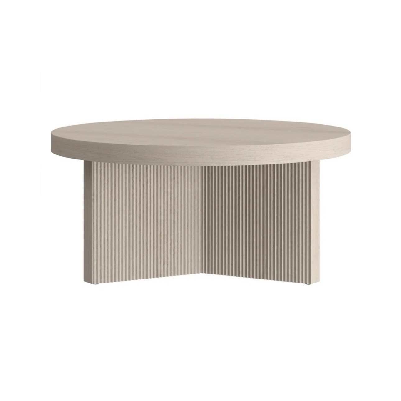 Round 3-Leg Pedestal Base Coffee Table Featuring Vertical Ribbing For A Textural Look

#LTKHome #LTKFallSale #LTKSaleAlert