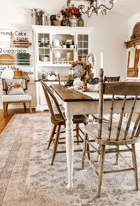 Simple thanksgiving dining room space with layers of cozy seasonal style 

#LTKhome #LTKSeasonal #LTKparties