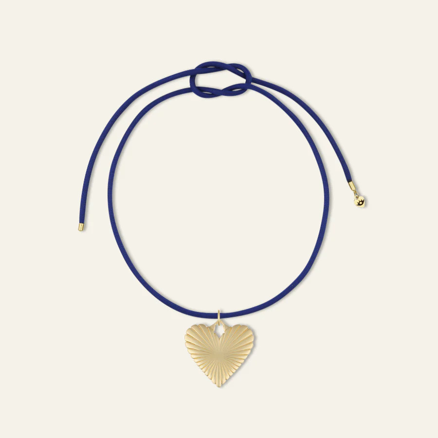 Exclusive GAP Denim Ribbed Heart of Gold Necklace | HART