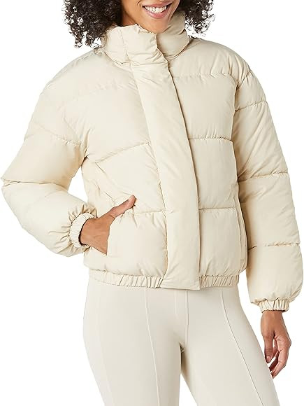 Daily Ritual Women's Relaxed-Fit Mock-Neck Short Puffer Jacket | Amazon (US)