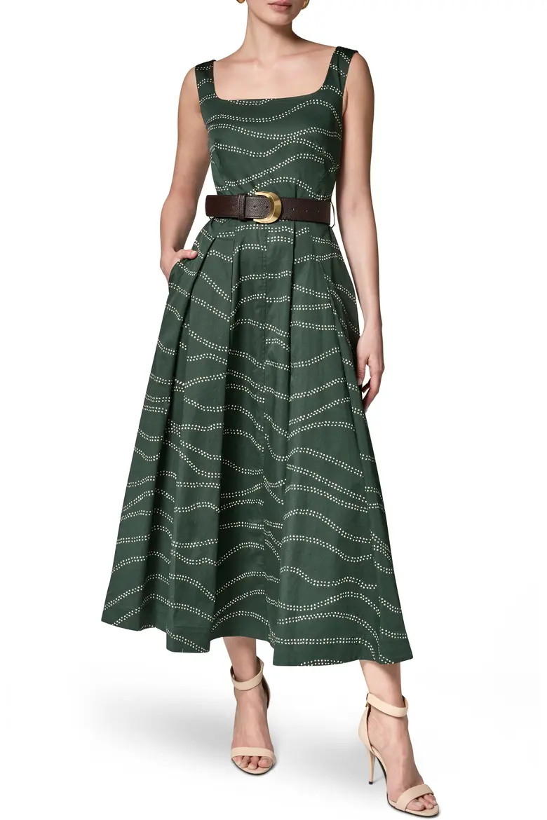 Abstract Print Fit & Flare Midi Dress (Women) | Nordstrom | Nordstrom
