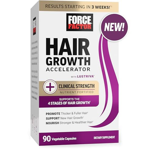 FORCE FACTOR Hair Growth Accelerator Capsules, Lustriva & Biotin to Promote Thicker, Stronger, Fuller Hair, Women Hair Growth Vitamins, Clinically Studied, Supports All 4 Stages of Growth, 90ct | Amazon (US)