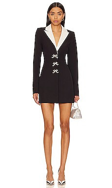 MAJORELLE Avori Blazer Dress in Black & White from Revolve.com | Revolve Clothing (Global)