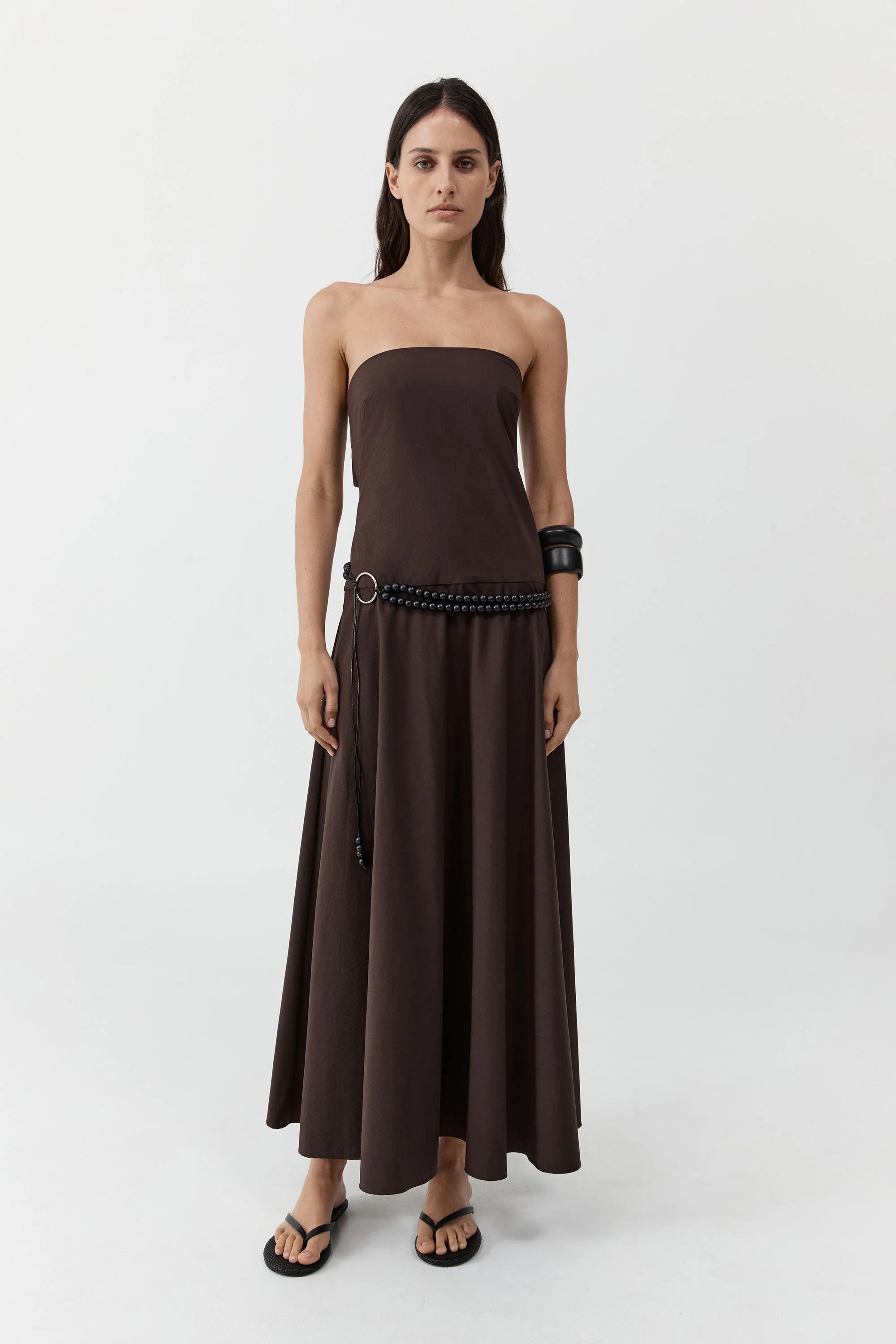 Strapless Rouleau Dress - Bark | St. Agni (US, UK, EU)