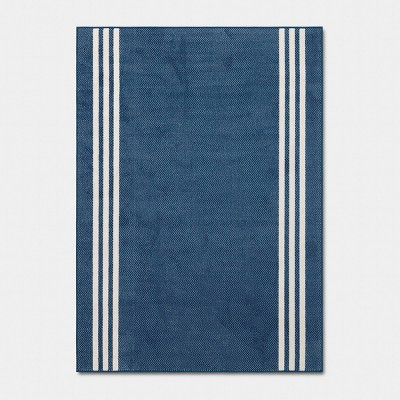 5'x7' Blue with Ivory Side Stripes Dorm Area Rug - Threshold™ | Target