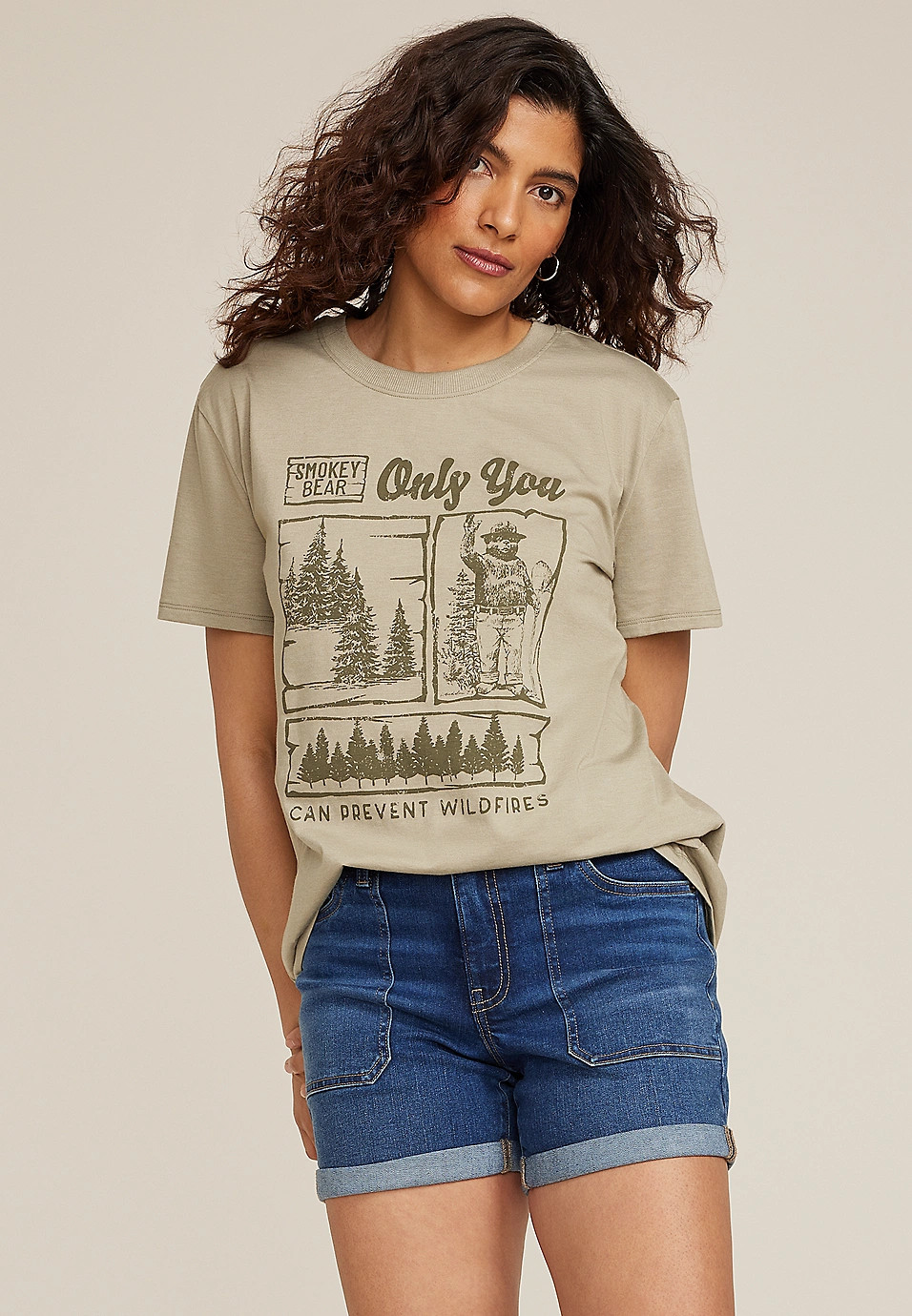 Smokey Bear Oversized Fit Graphic Tee | Maurices