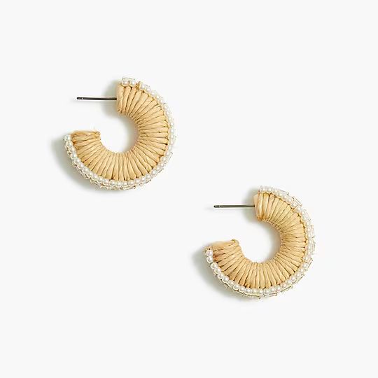 Wrapped pearl hoop earrings | J.Crew Factory