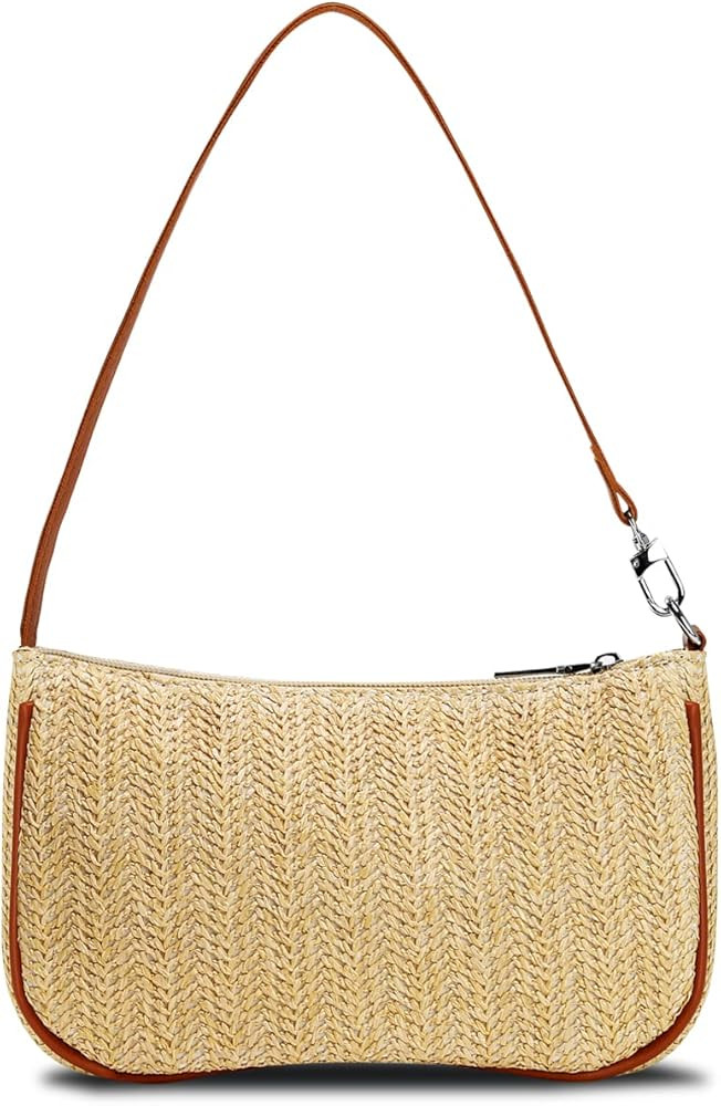Aoekaff Straw Shoulder Purse Bag For Women,Small Straw Clutch Handbag For Beach Vacation Essentia... | Amazon (US)