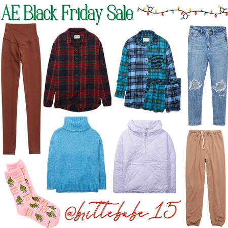 AE Black Friday must-haves are 30% off! 
Jeans: TTS 8
Flannel: TTS M
PJs: TTS M
Sweater: M (runs oversized)
Jacket: L
Joggers: M

#blackfriday #sale #ae #americaneagle #shopping

#LTKsalealert #LTKunder100 #LTKHoliday
