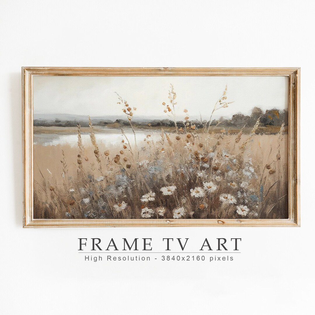 Samsung Frame TV Art Wildflower Field, Flower Meadow, Vintage Painting, Digital Download - Etsy | Etsy (US)