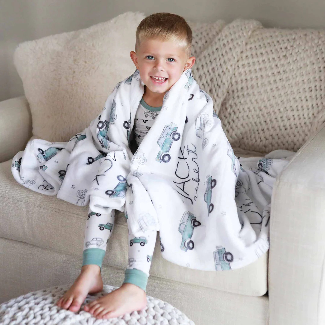 Vintage Cruiser Personalized Kids Blanket | CL x Emily Travis | Caden Lane