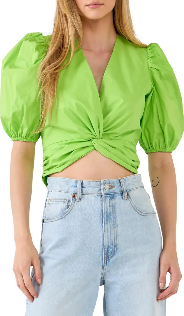 Puff Sleeve Crop Top | Nordstrom