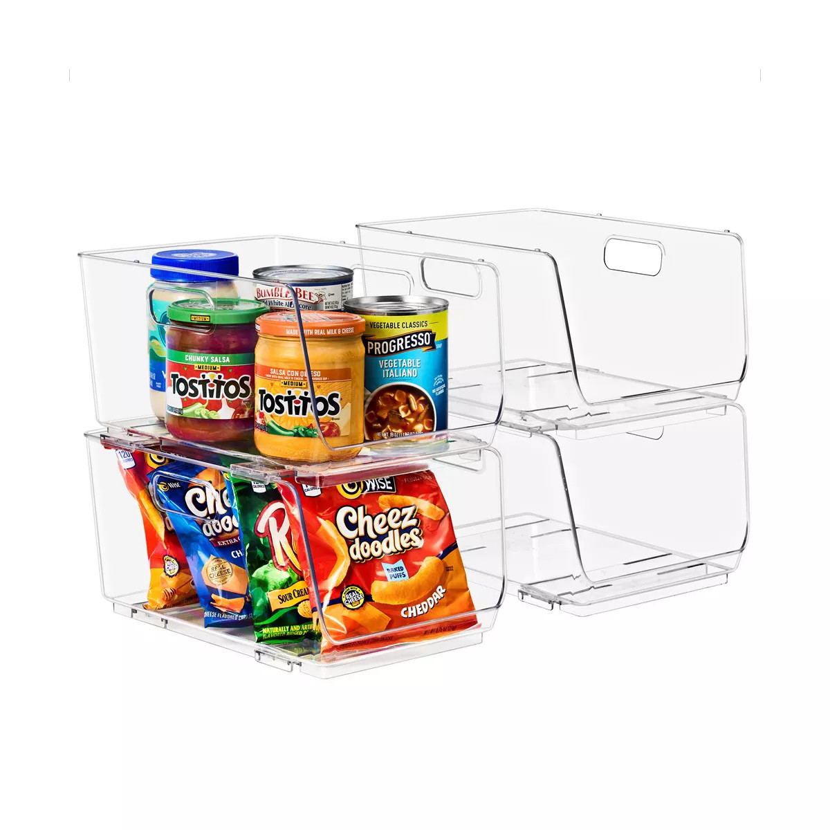 Sorbus 4 Pack Medium Open Front Clear Stackable Fridge Storage Bins - Great for Kitchen Organizat... | Target