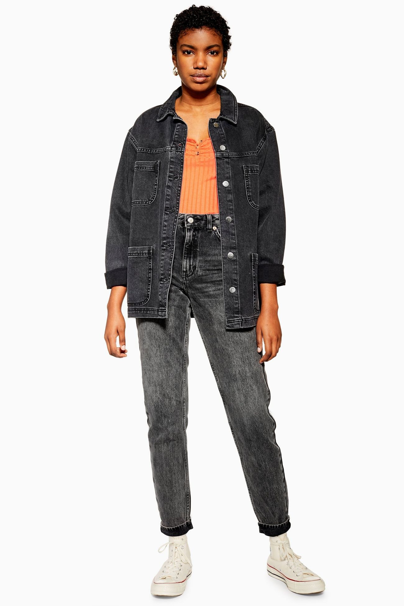 Schwarze Mom Karottenjeans Petite-Größe | Topshop DE