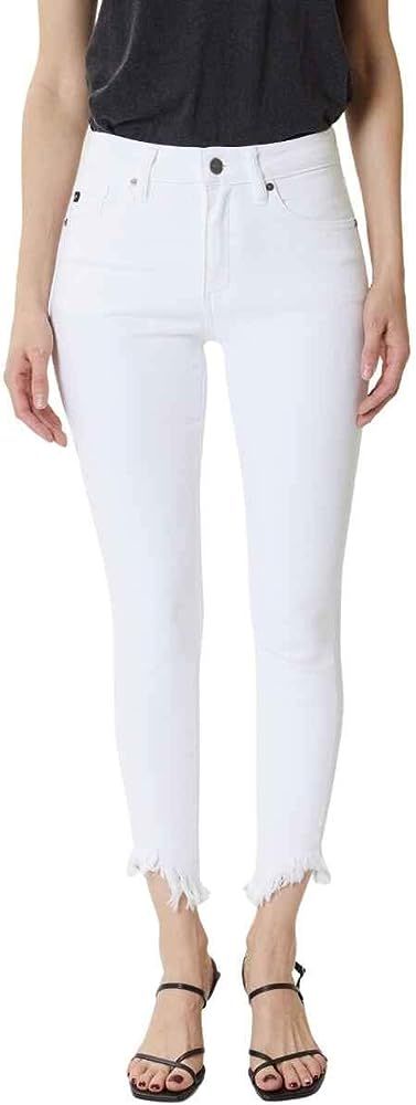 Kan Can Women's High Rise Hem Detail Skinny Jeans - KC7267 | Amazon (US)