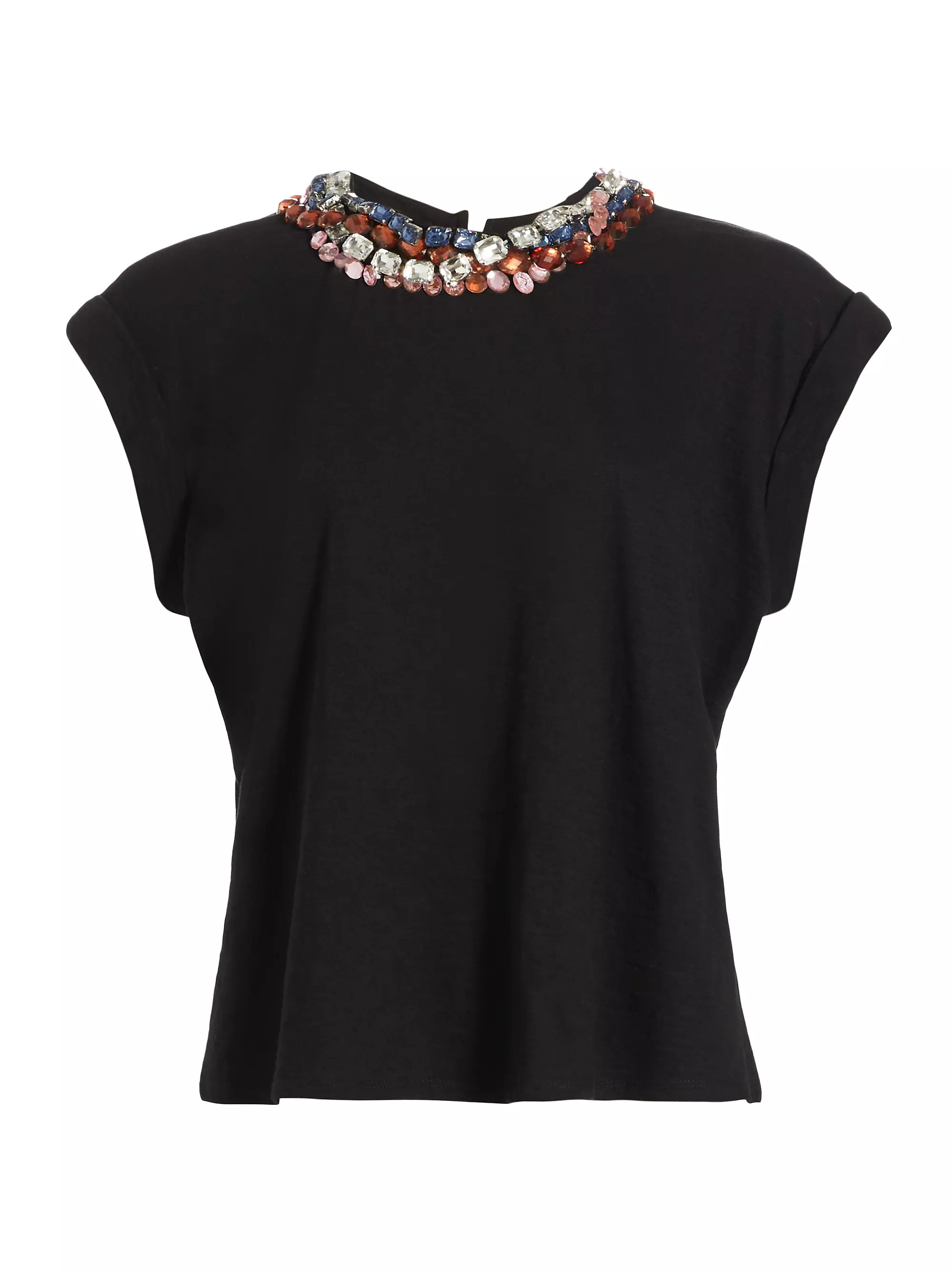 Bella Cotton Crystal-Embellished T-Shirt | Saks Fifth Avenue