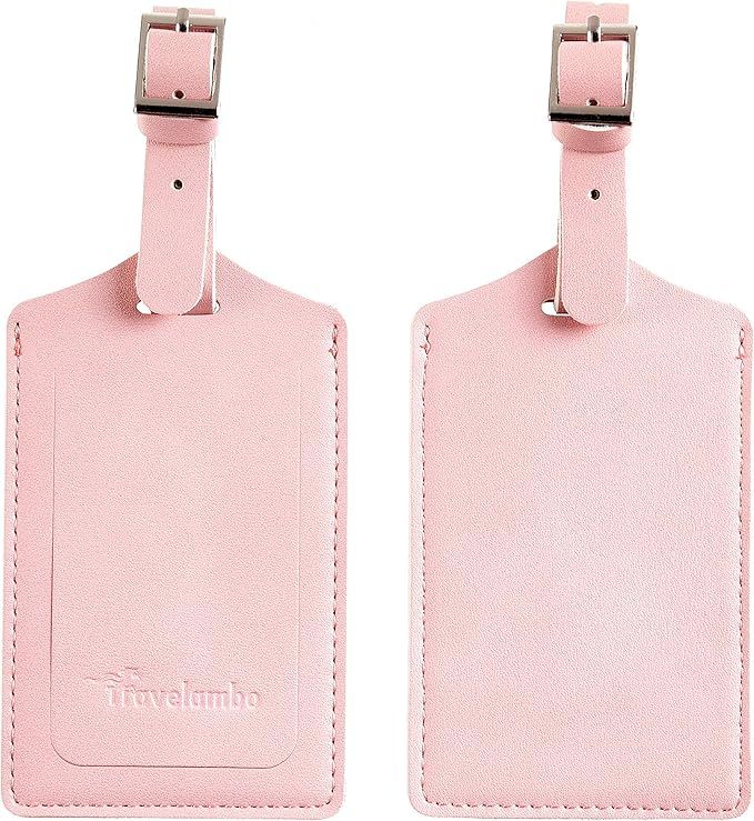 Travelambo Leather Luggage Bag Case Tags | Amazon (US)