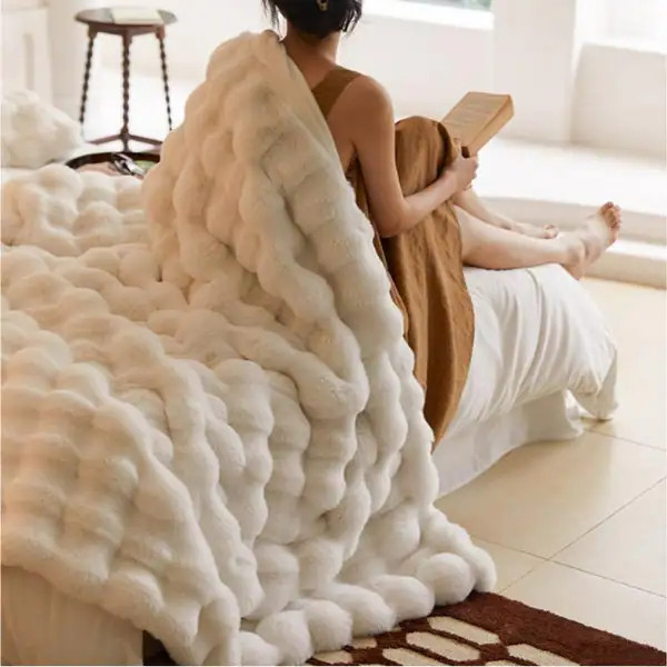 Throw Blanket for Couch, Cozy Warm Plush Striped Blanket - Bed Bath & Beyond - 39014846 | Bed Bath & Beyond