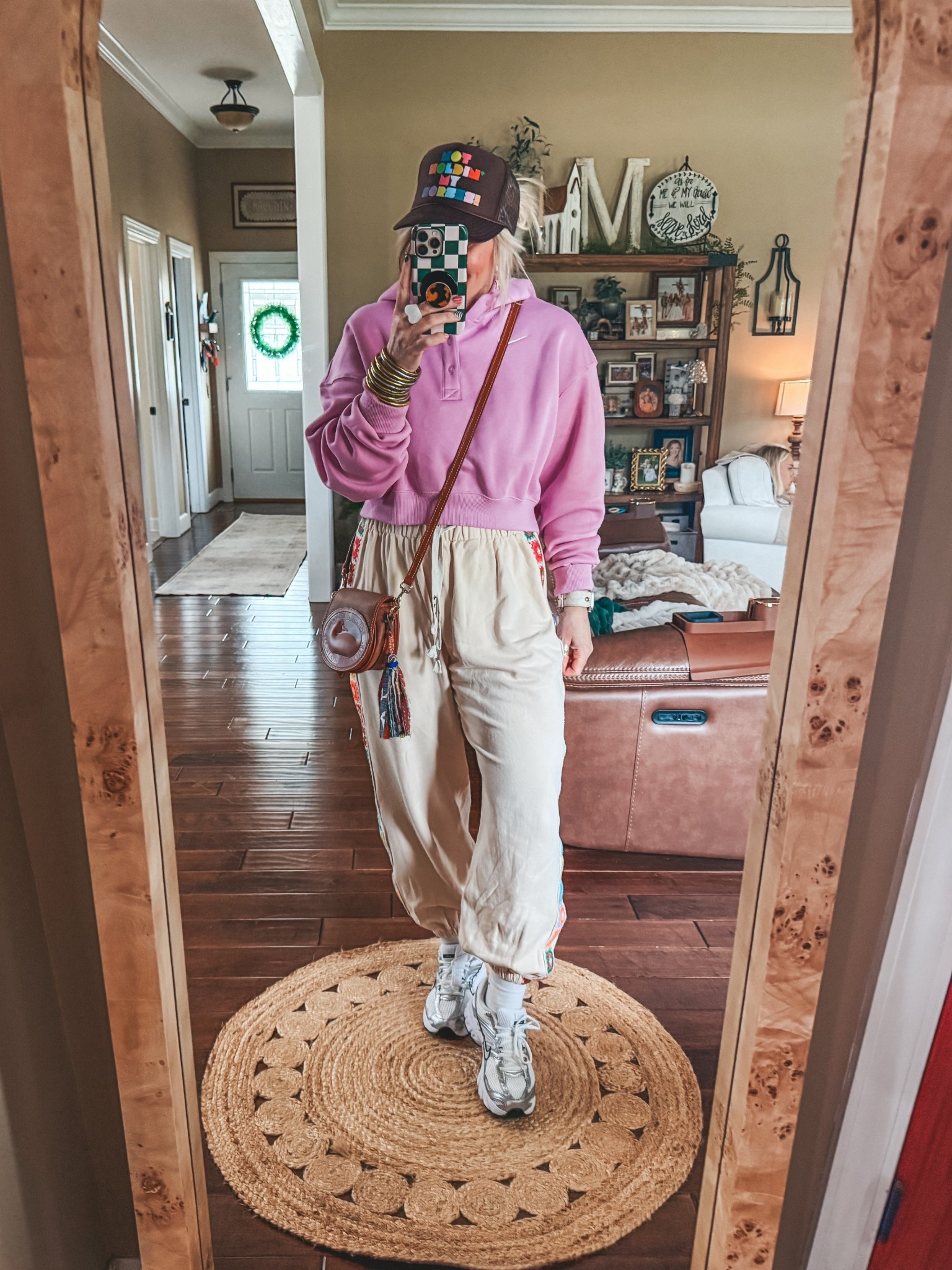 My crochet striped pants are @chicbyallyb 
I can’t mink the here but I’ll link similar. 
Nike sweatshirt M
Hat save with code MANDIE10 


#LTKootd #LTKOver40 #LTKgrwm