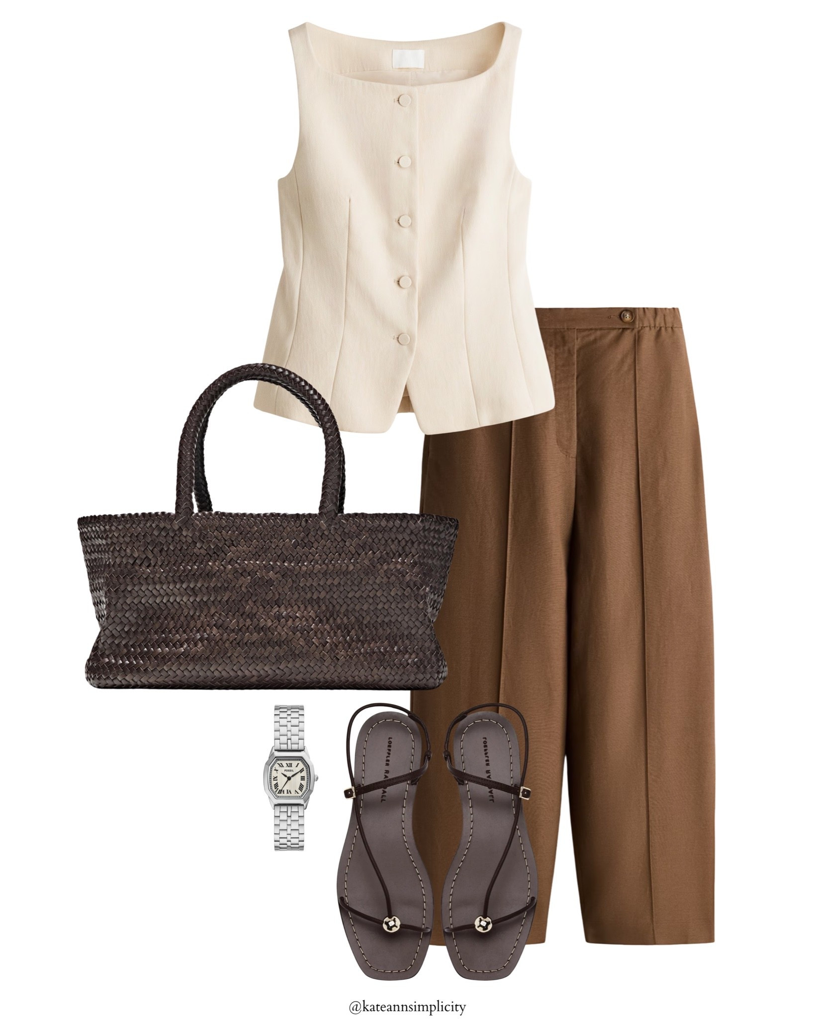 Summer outfit
Woven bag
Waistcoat 
Premium quality

#LTKSeasonal #LTKOver40 #LTKMidsize