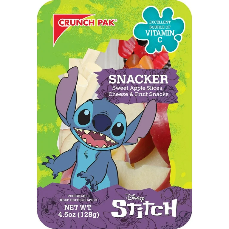 Crunch Pak Snack Disney Stitch with Fresh Sliced Sweet Apples, Cheese, and Fruit Chews, 4.5oz Tra... | Walmart (US)