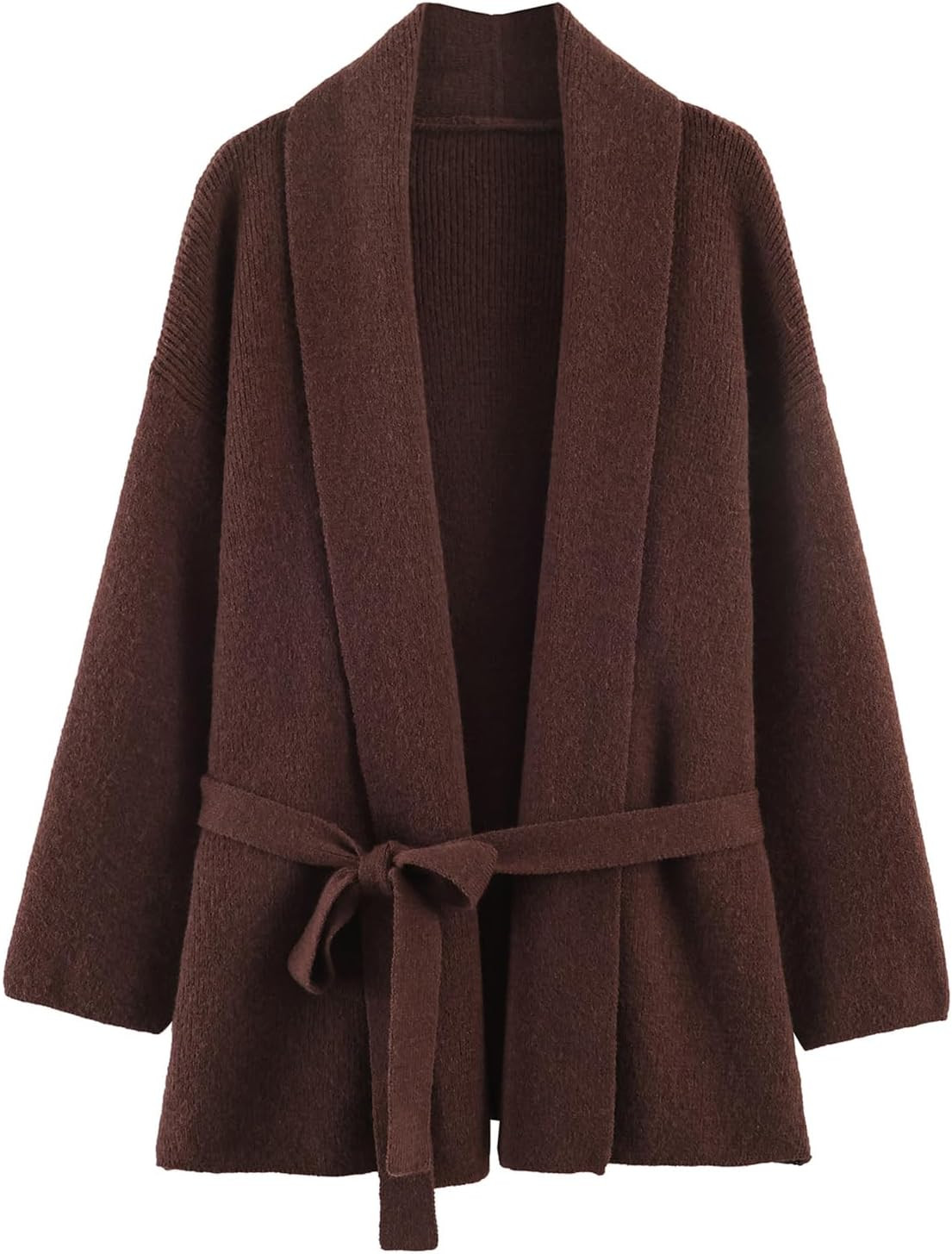 HOULENGS Women's Belted Wrap Knit Cardigan, V Neck Fall Sweater Outwear | Amazon (US)