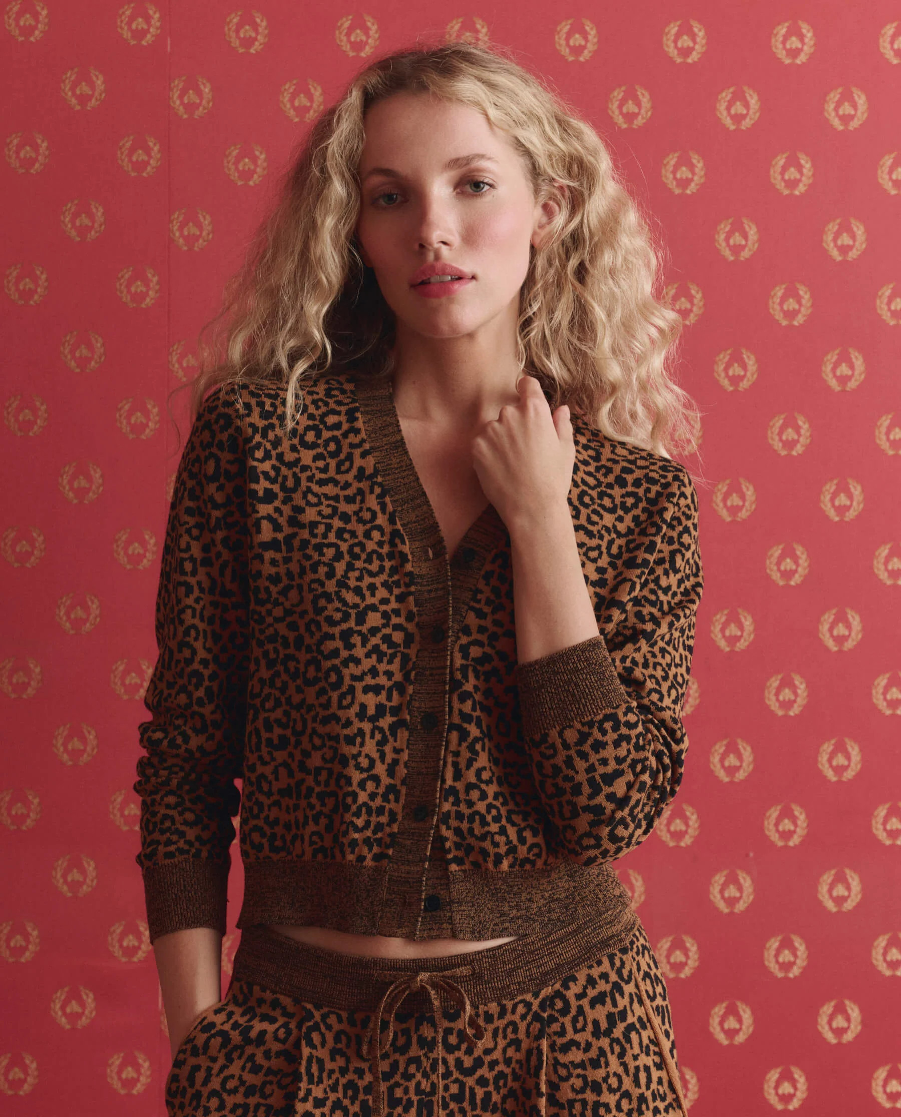 The Shrunken V Neck Cardigan. -- Leopard | THE GREAT.
