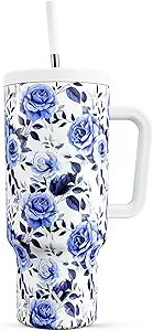 Meoky 40 oz Tumbler with Handle and Straw: Stainless Steel Insulated Tumbler with Lid and Straw -... | Amazon (US)