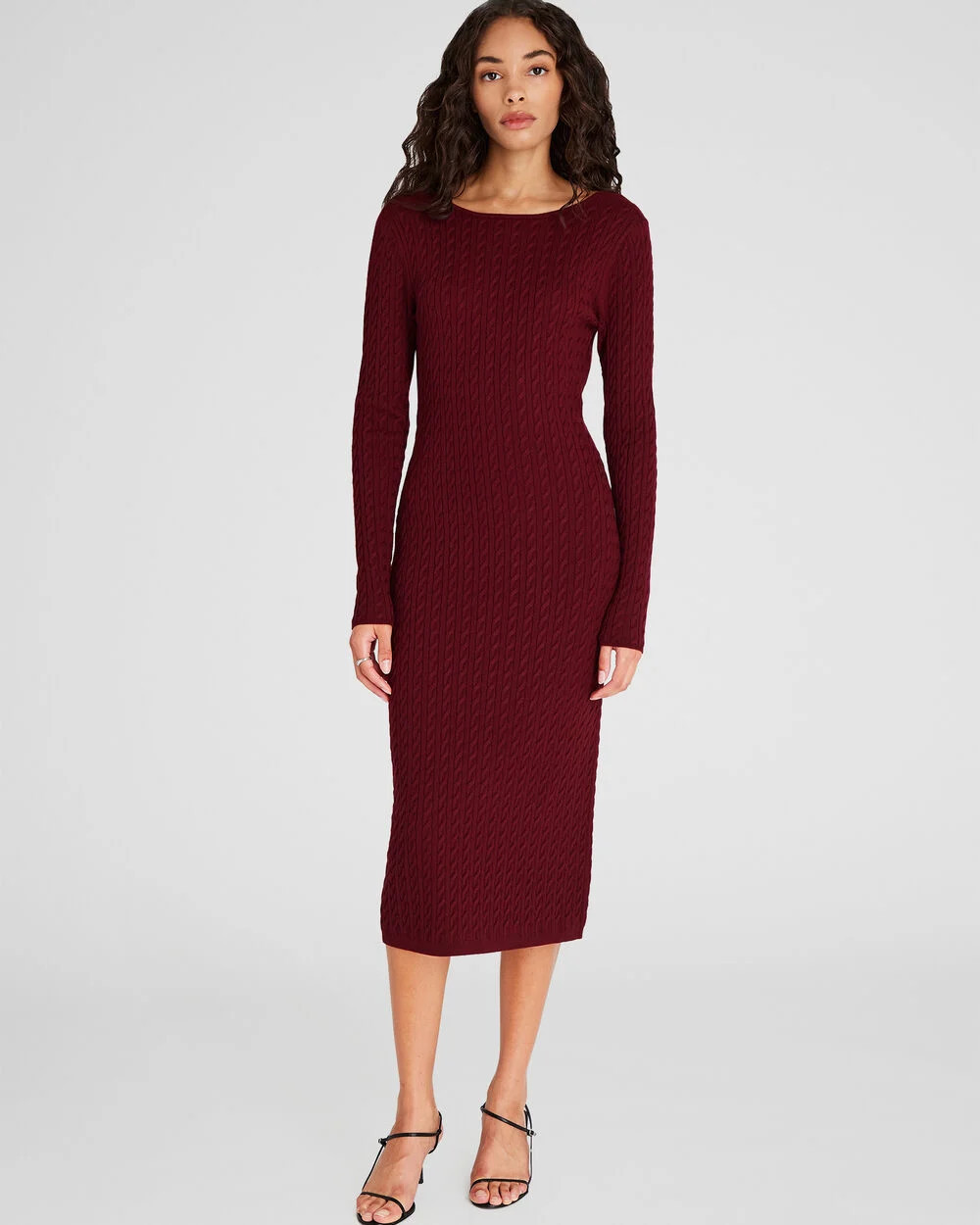 Open Back Cable-Knit Midi Dress | Club Monaco (Global)