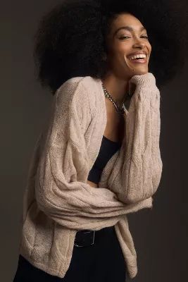 Traffic People Fine-Gauge Cable-Knit Cardigan | Anthropologie (US)