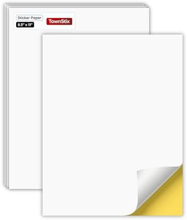 Sticker Paper for Printer, Printable Matte White Sticker - 30 Sheets | Laser/Inkjet Printing, 8.5... | Amazon (US)