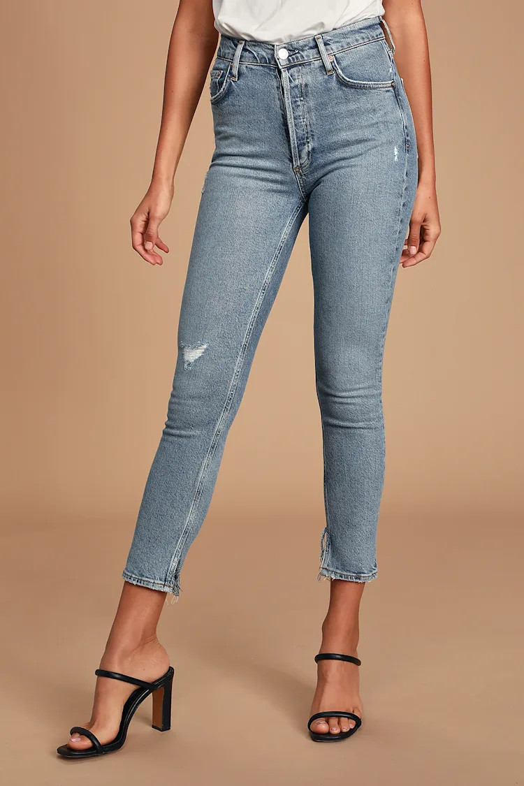 Nico High Rise Light Blue Slim Leg Jeans | Lulus (US)