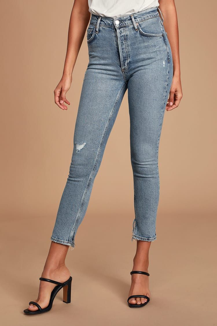 Nico High Rise Light Blue Slim Leg Jeans | Lulus (US)